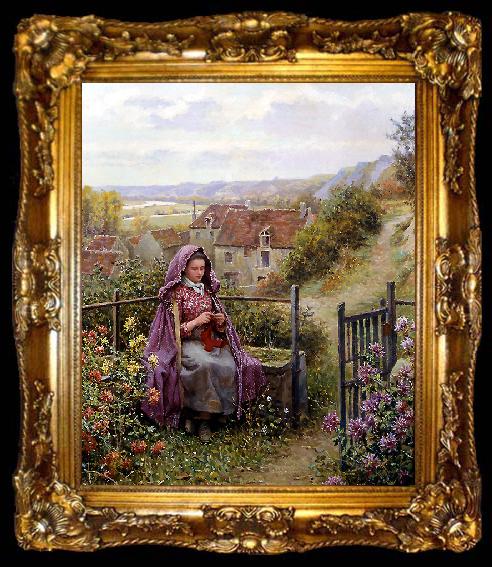 framed  Daniel Ridgeway Knight In the Garden, ta009-2